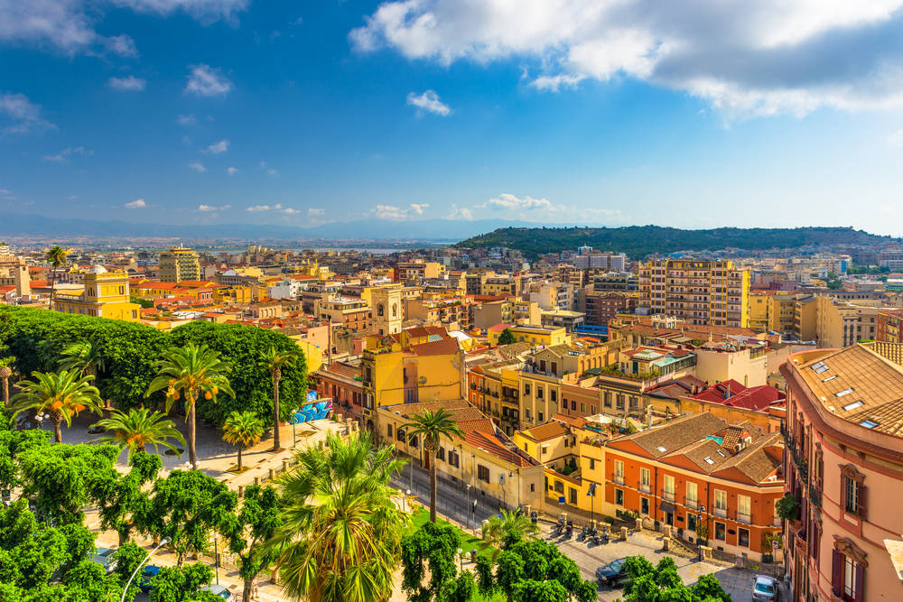 Cagliari - widok na stare miasto, Sardynia, Włochy