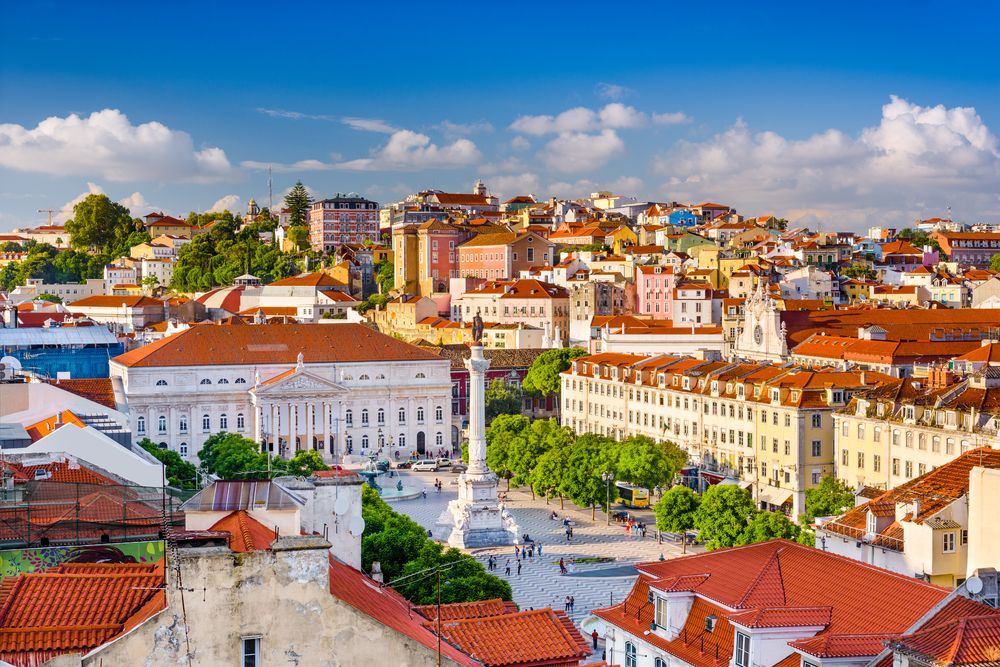 Lisbon, widok na Rossio Square